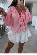 ESTCBBS Buttoned Cotton Blouse Blush
