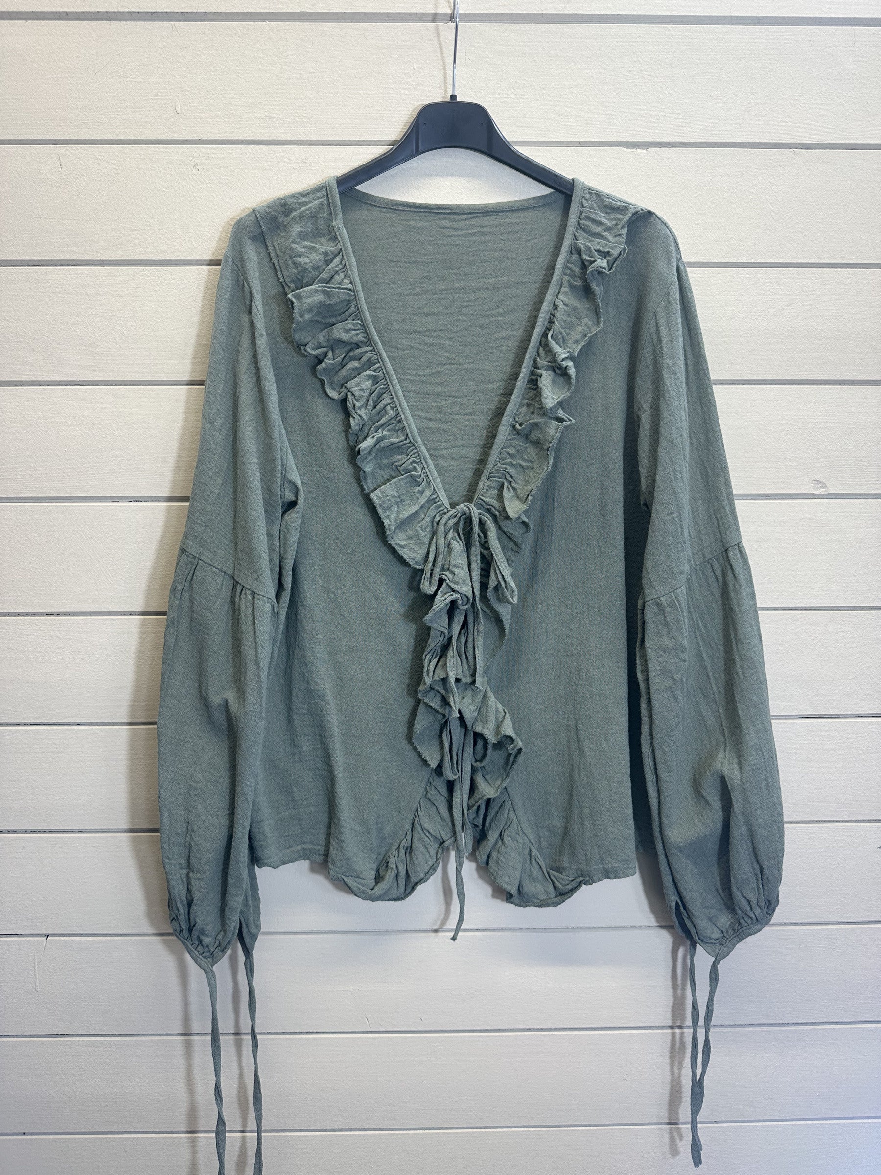 ESTCBKH Buttoned Cotton Blouse Khaki