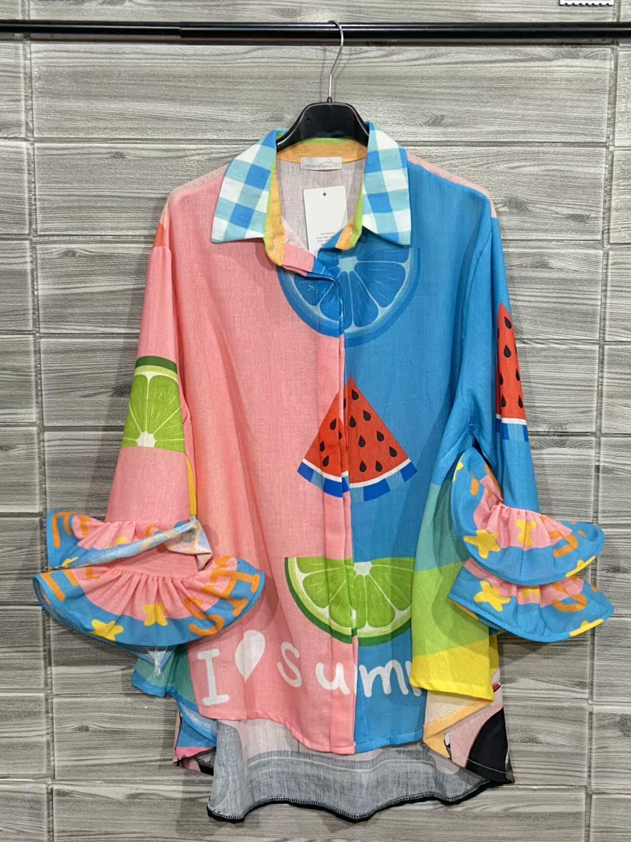 ZOPBBL Printed Blouse Blush