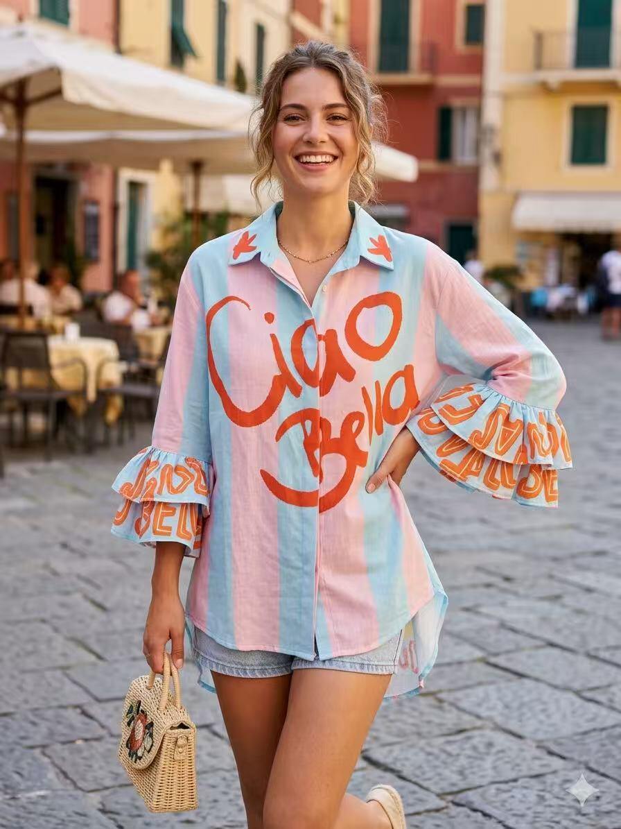 ZOPB2WH Printed Blouses White