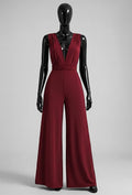 ELBJ4 Crimson Wide-Leg Jumpsuit