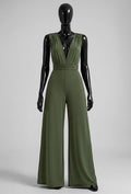 ELBJ6 Khaki Wide-Leg Jumpsuit