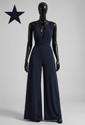 ELBJ1 Navy Wide-Leg Jumpsuit
