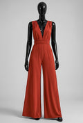 ELBJ9 Terracotta Wide-Leg Jumpsuit