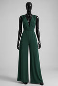 ELBJ10 Bottle Green Wide-Leg Jumpsuit