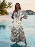 NBCPS1 Emerald Paisley Long Sleeve Dress