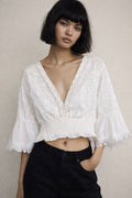 LUELT Eyelet Lace Top