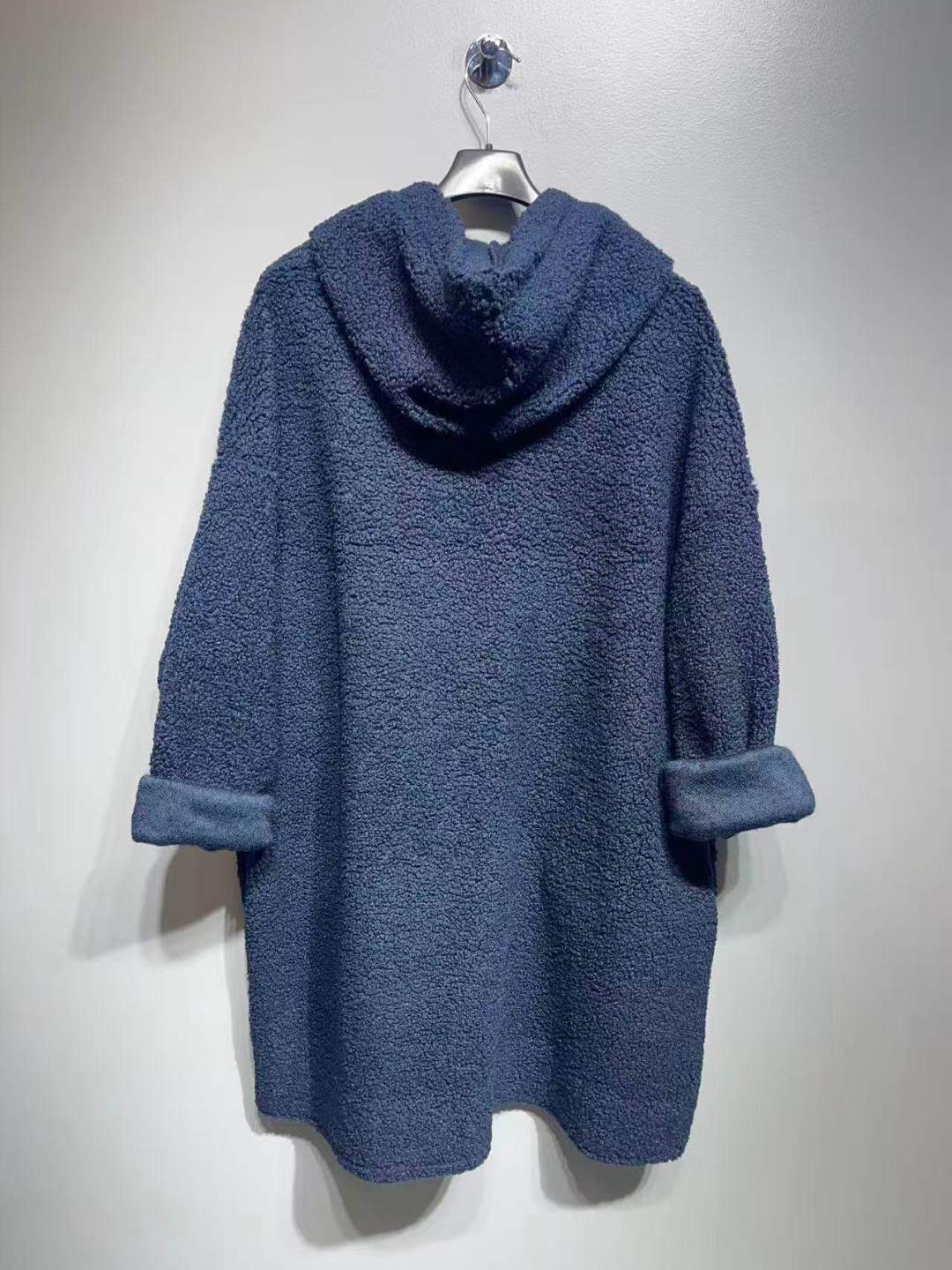 CO54 Navy Hooded Teddy Coat