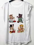 GD KITTIES White Polyester One Size t-Shirt