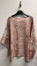 VIAP Beige Giraffe Round Neck Knit Printed Sweater