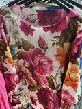 CFLOF Fuchsia Floral Round Neck Knit Printed Sweater