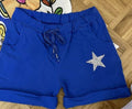 Z103 Summer Royal Blue Italian S/M Shiny Star Shorts