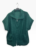 VM118 Pine Green Sherpa Zip Jacket