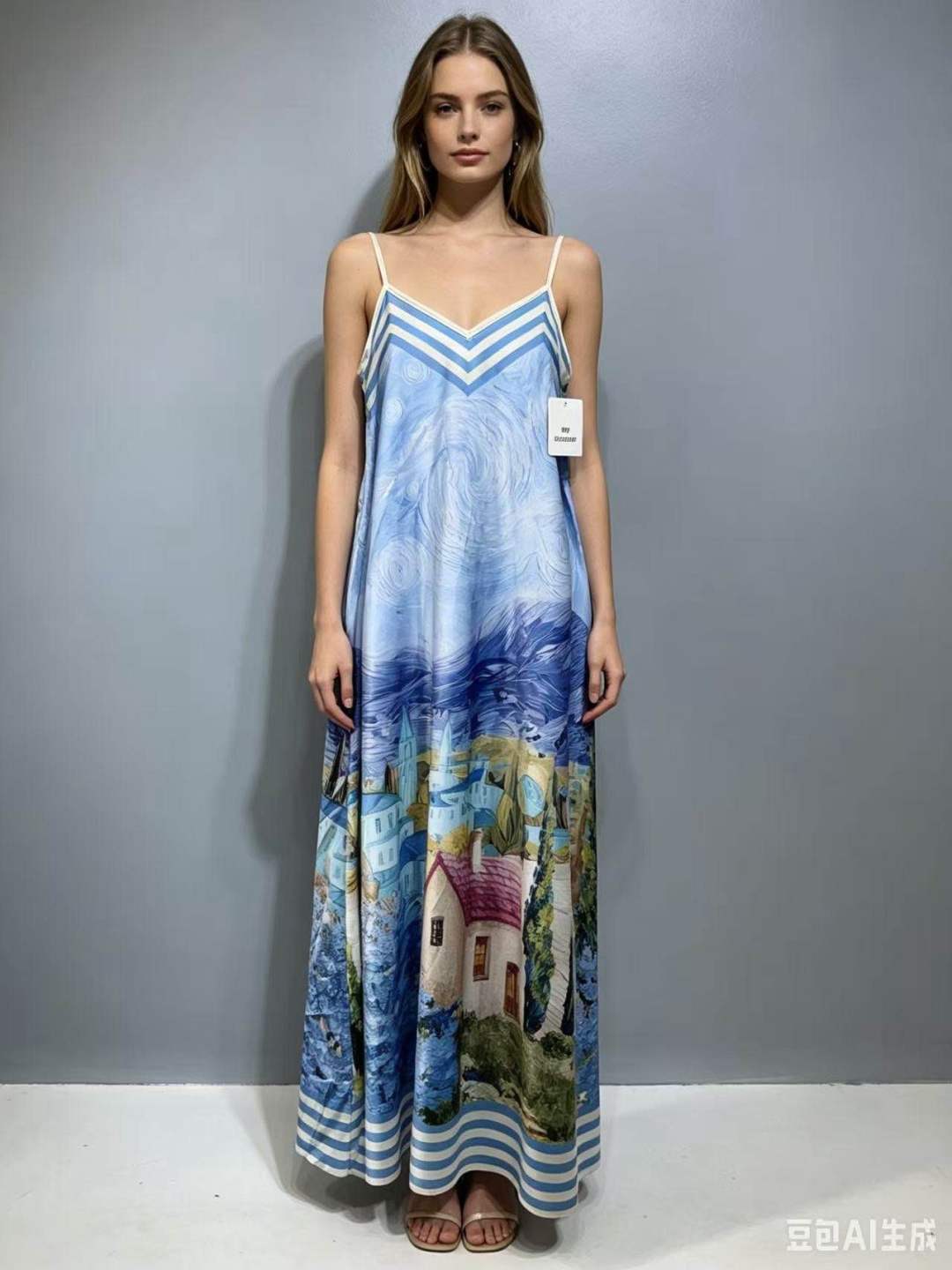 CRSNSB Starry Night Maxi Dress Sky Blue
