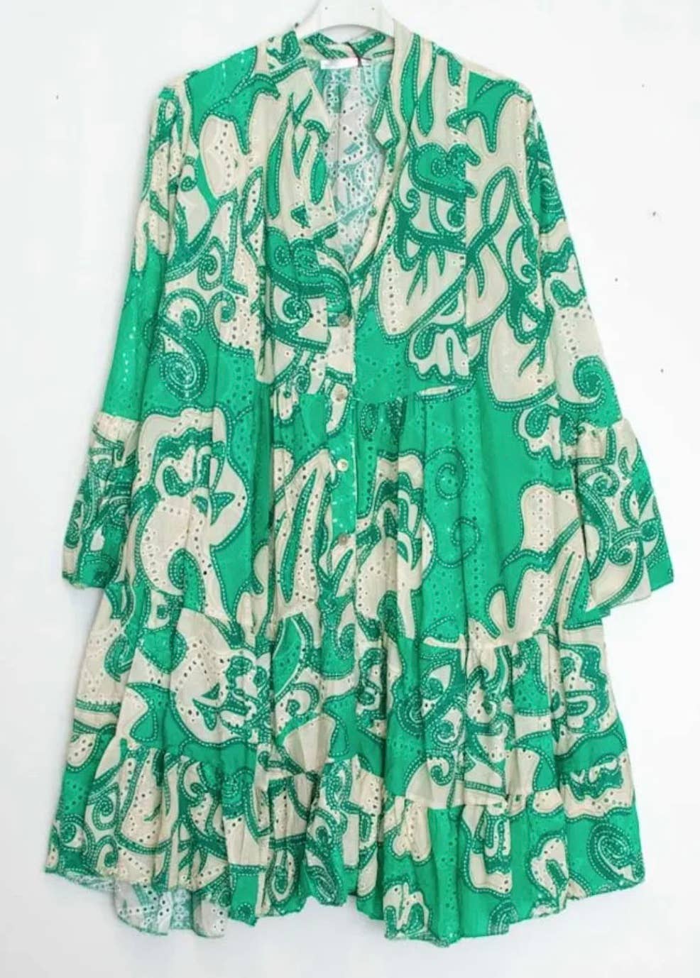 802EMB Cotton Green English Eyelet Dress Cover Up