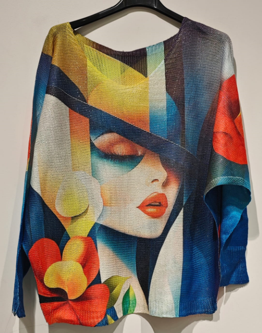 POWO Woman Dreamer V- Neck Printed Sweater LOOWIE