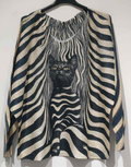 POCAZ Black Cat Zebra  Knit Printed Sweater LOOWIE