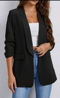 394  4 Sizes Black Italian Fashion 2 Pockets Blazer