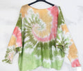 Tie-dye Olive  Knit Printed Long Sleeves Sweater