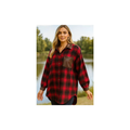 VIPLR Italian Red Plaid Flannel Shirt w/ Chest Pocket