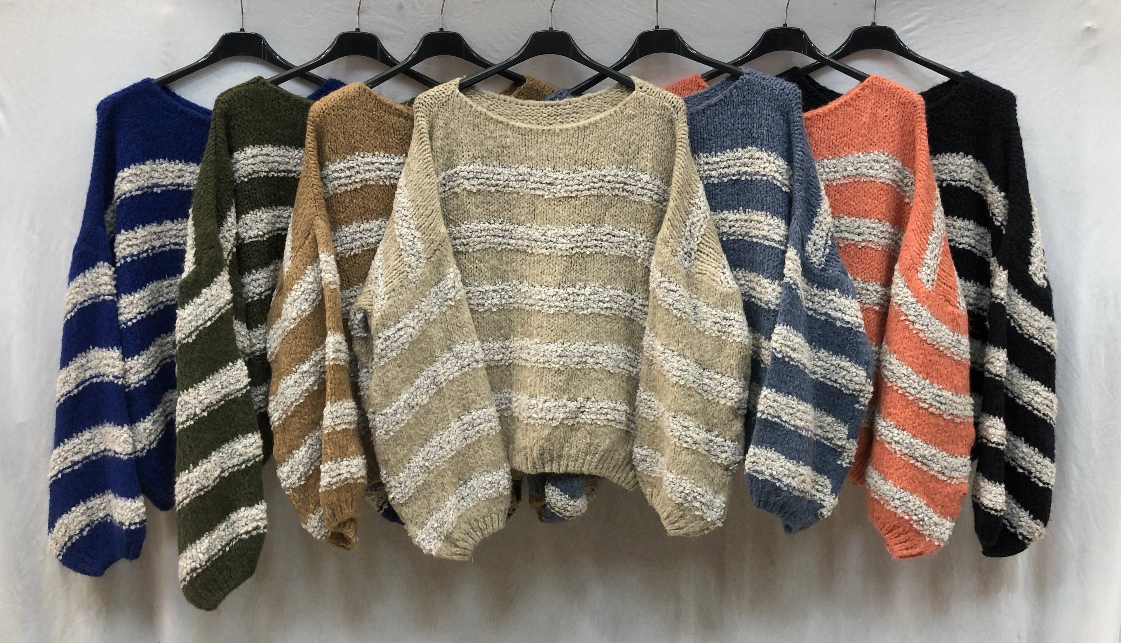 561 Boucle Striped Oversized Sweater LOOWIE