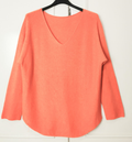 Z824 Italian One Size Salmon V-Neck Knit Soft Sweater LOOWIE