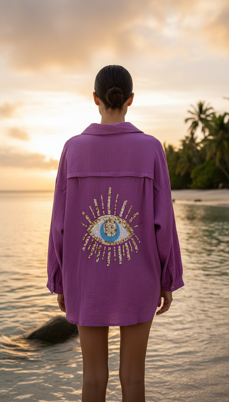 VIEYERY Italian OS Raspberry Gauze Cotton Cover Up