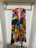 NBWDNV Watercolor Floral Sleeveless Dress Navy