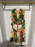 NBWDOG Watercolor Floral Sleeveless Dress Olive Green