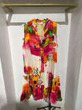NBWDFU Watercolor Floral Sleeveless Dress Fuchsia