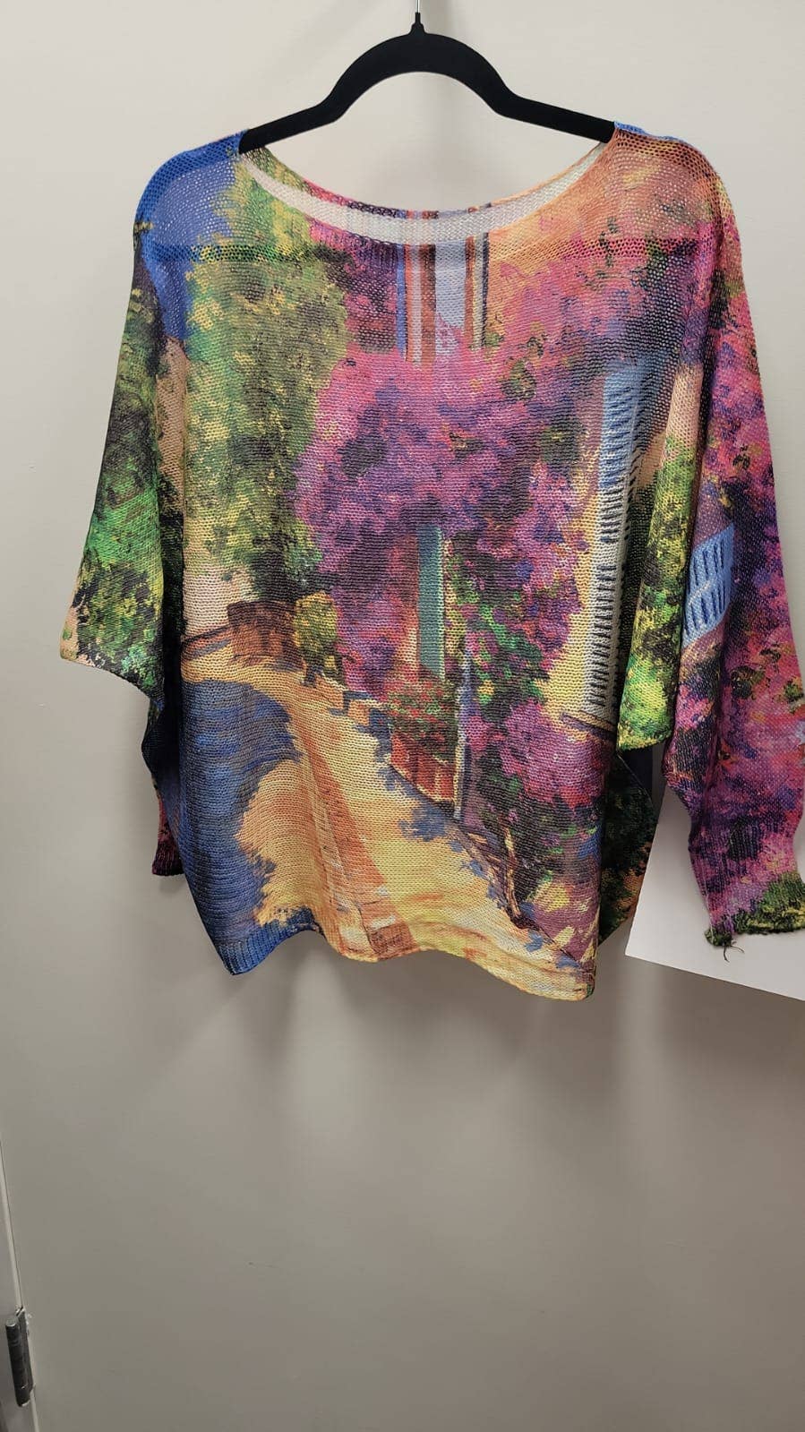 VICOU Mauve Country Floral Round Knit Printed Sweater