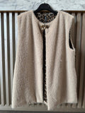 VIFFBE Italian Beige Faux Fur Vest Leopard Lining LOOWIE