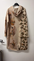 ZOHJ4 Beige Animal Print Hooded Jacket