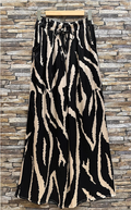 ESSAZB Zebra Print Wide-Leg Pants with Pockets Viscose