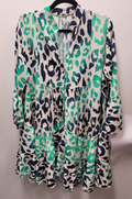 980216 Green One Size Italian Leopard Short Printed Dress