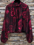 ELRO Italian One Size Pink Roses Printed Blouse LOOWIE