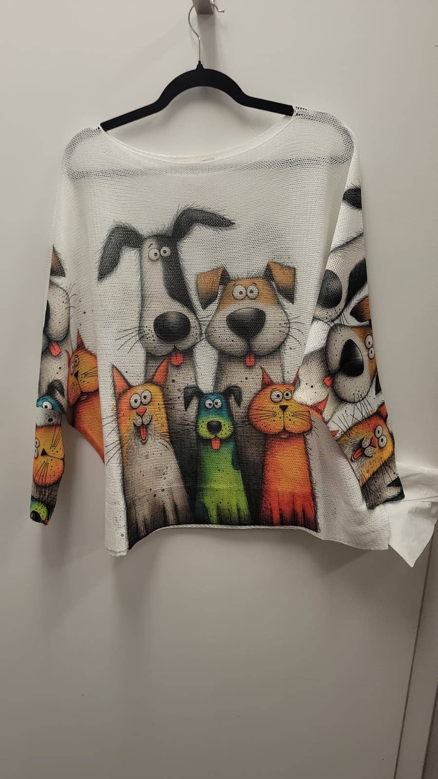 VIDOG Dogs Cats Round Neck Knit Printed Sweater LOOWIE