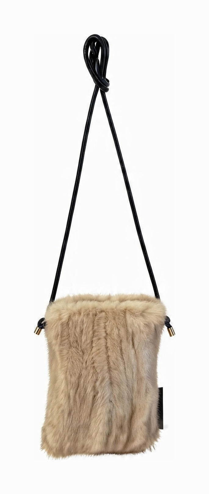 JA423 Beige Faux Fur Phone Bag