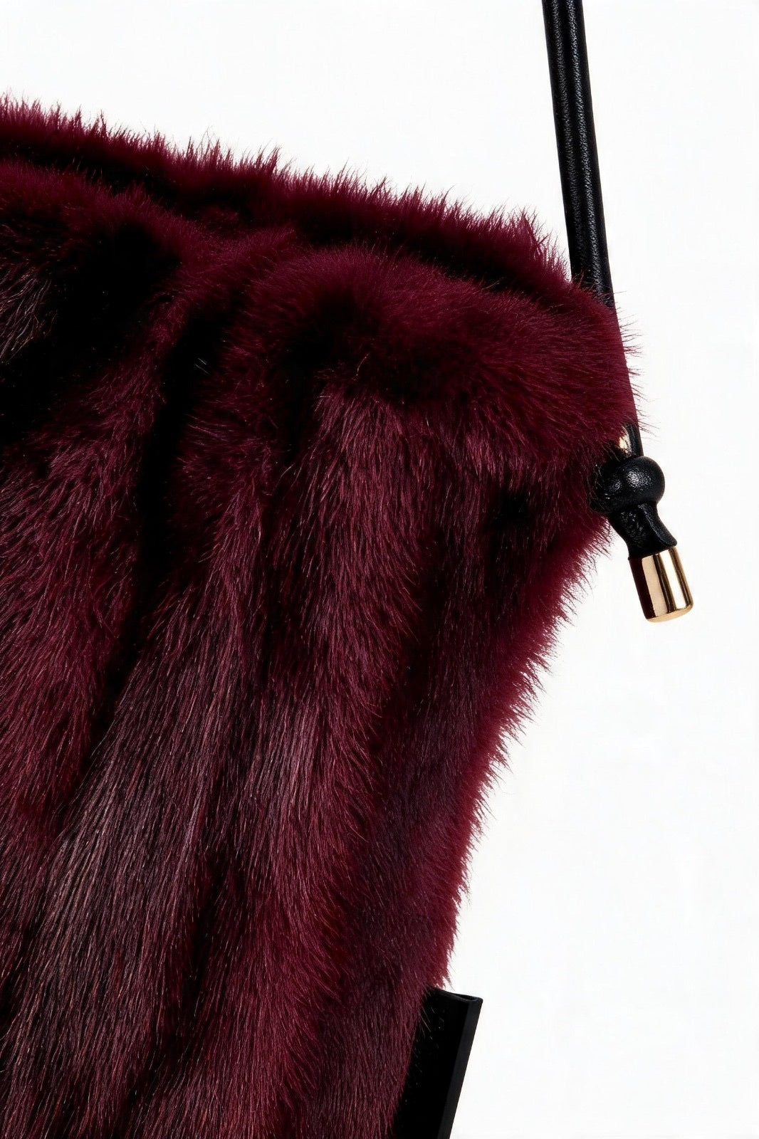 JA427 Wine Faux Fur Phone Bag