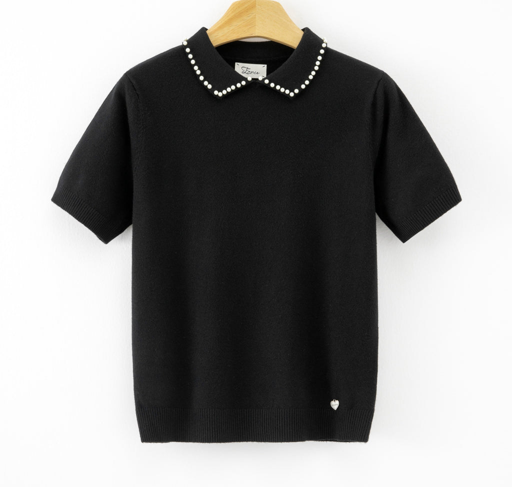 LUPCP2 Black Pearl Collar Sweater