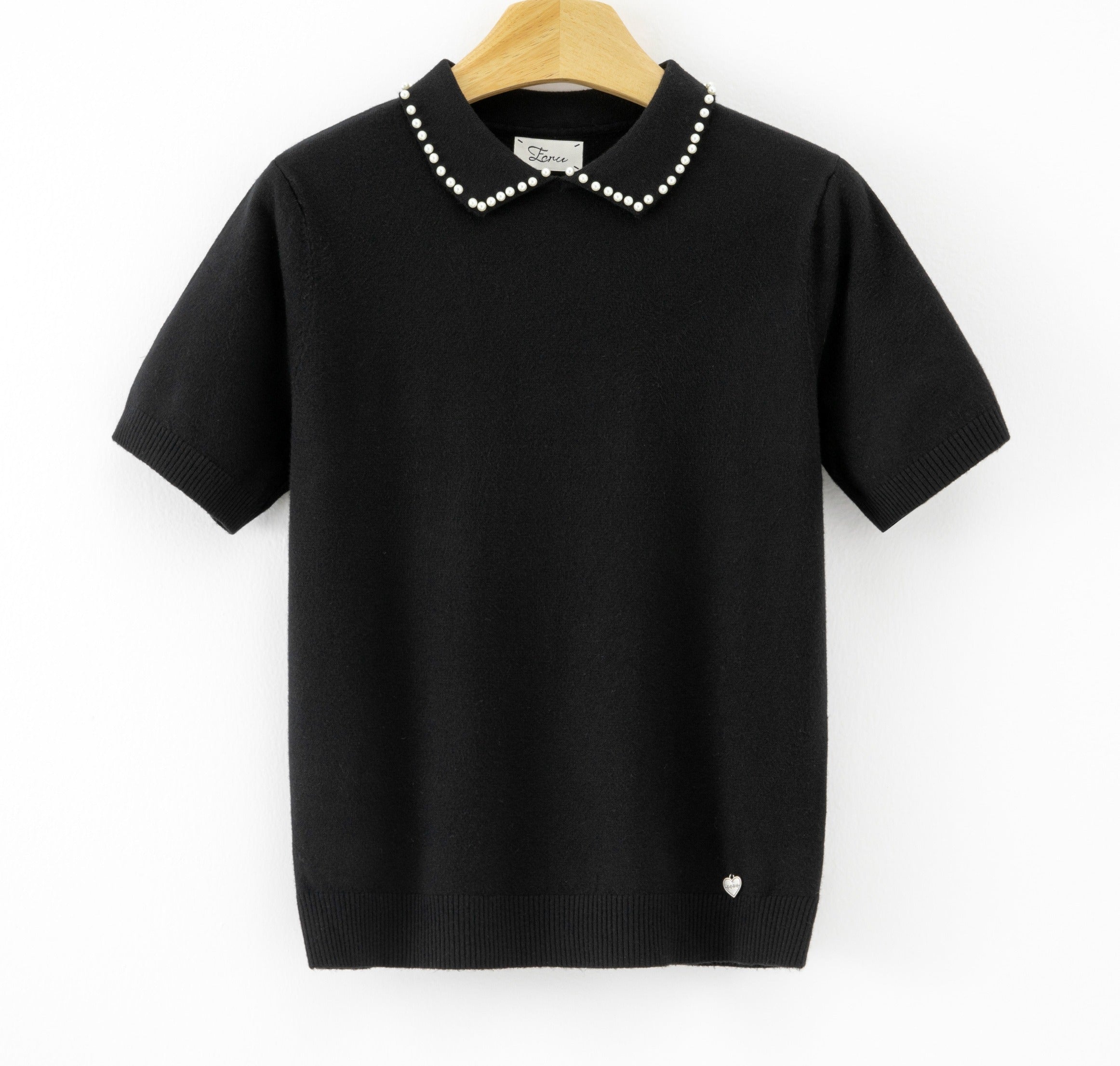 LUPCP2 Black Pearl Collar Sweater