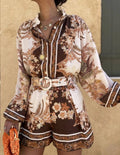 ESTBCSCH Cotton Belted Printed Set Chocolate