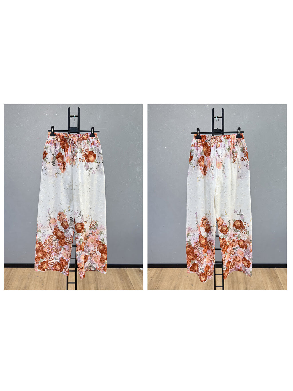 VLEFSLR Cotton Eyelet Floral Set Light Red