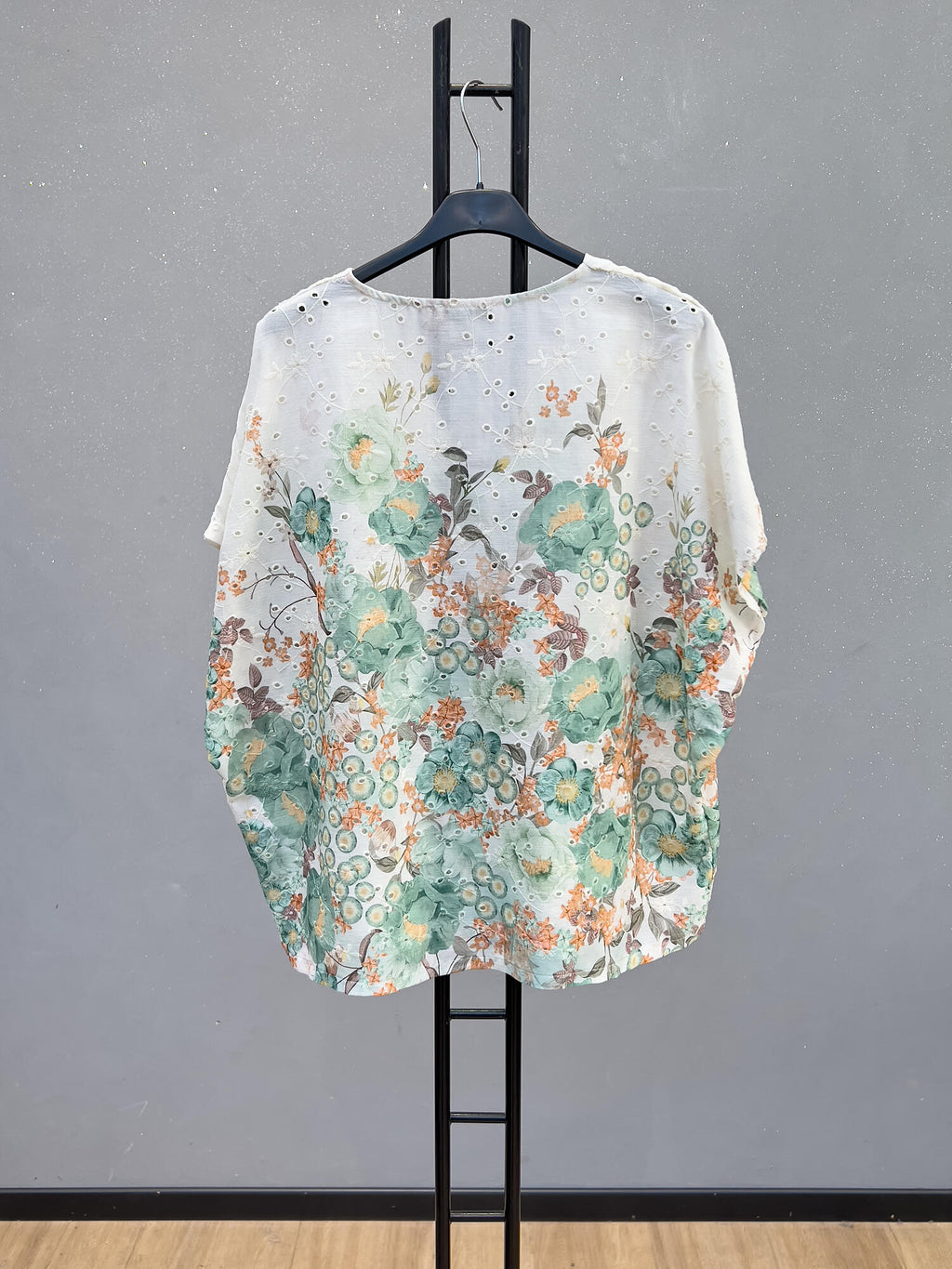 VLEFSWG Cotton Eyelet Floral Set Water Green