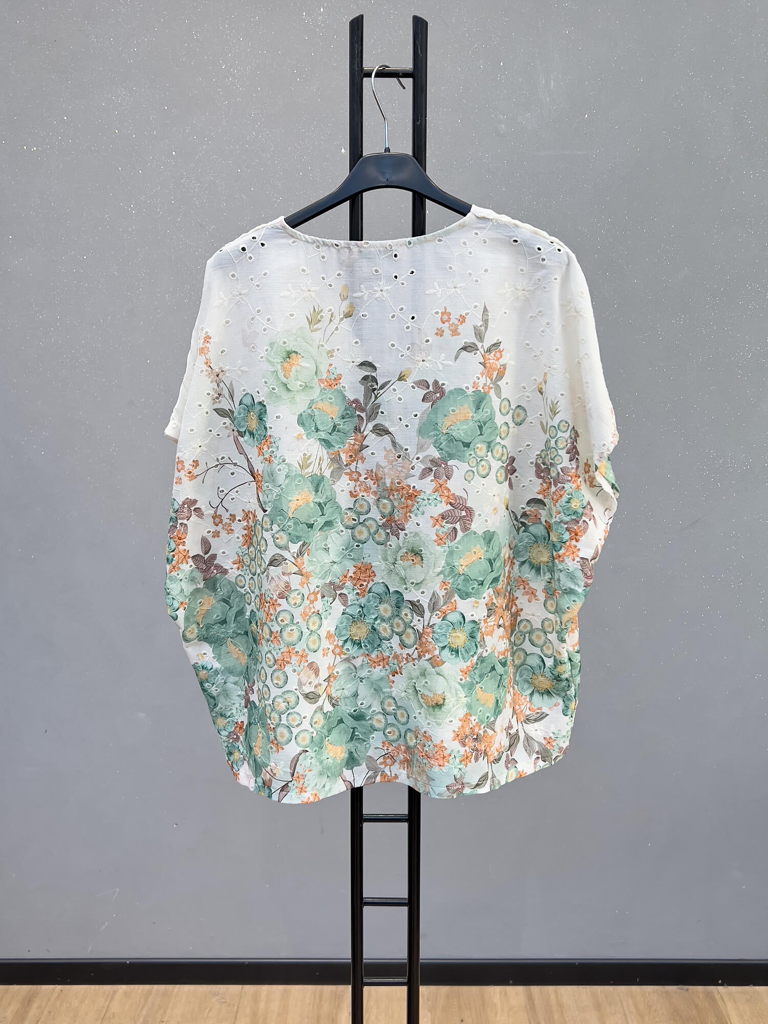 VLEFSWG Cotton Eyelet Floral Set Water Green