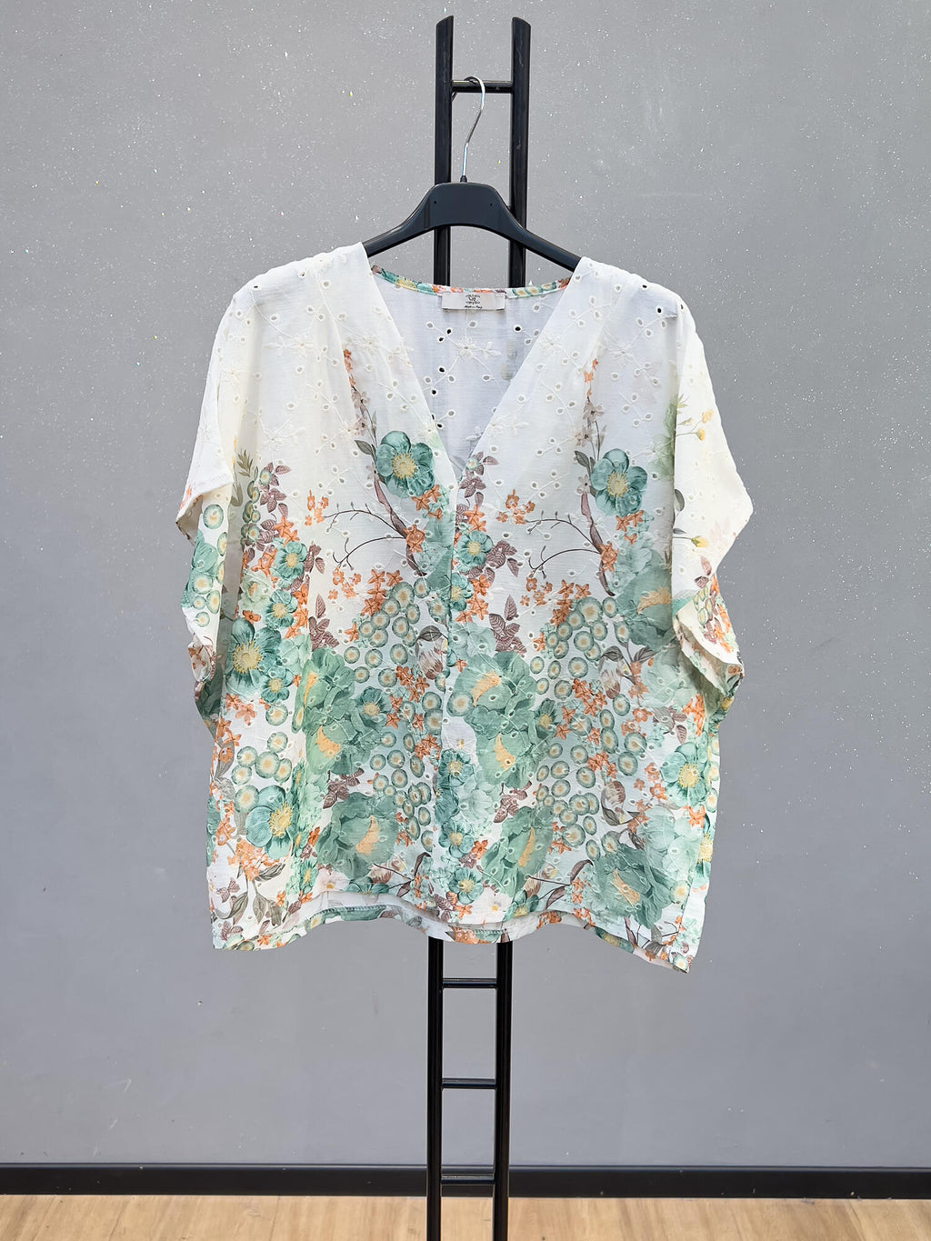 VLEFSWG Cotton Eyelet Floral Set Water Green