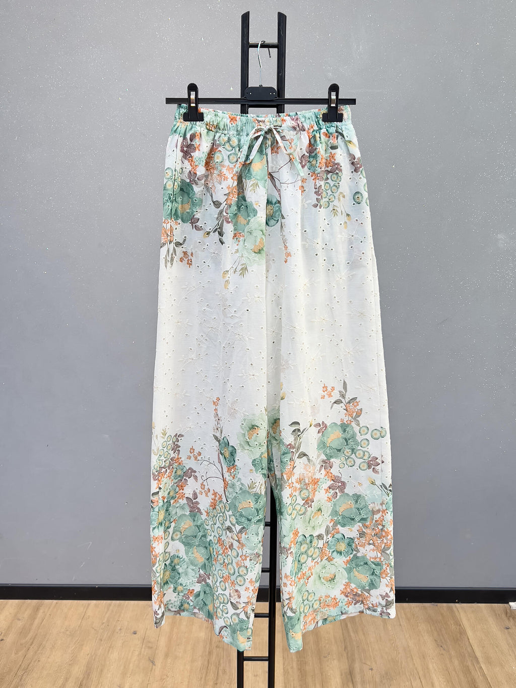 VLEFSWG Cotton Eyelet Floral Set Water Green