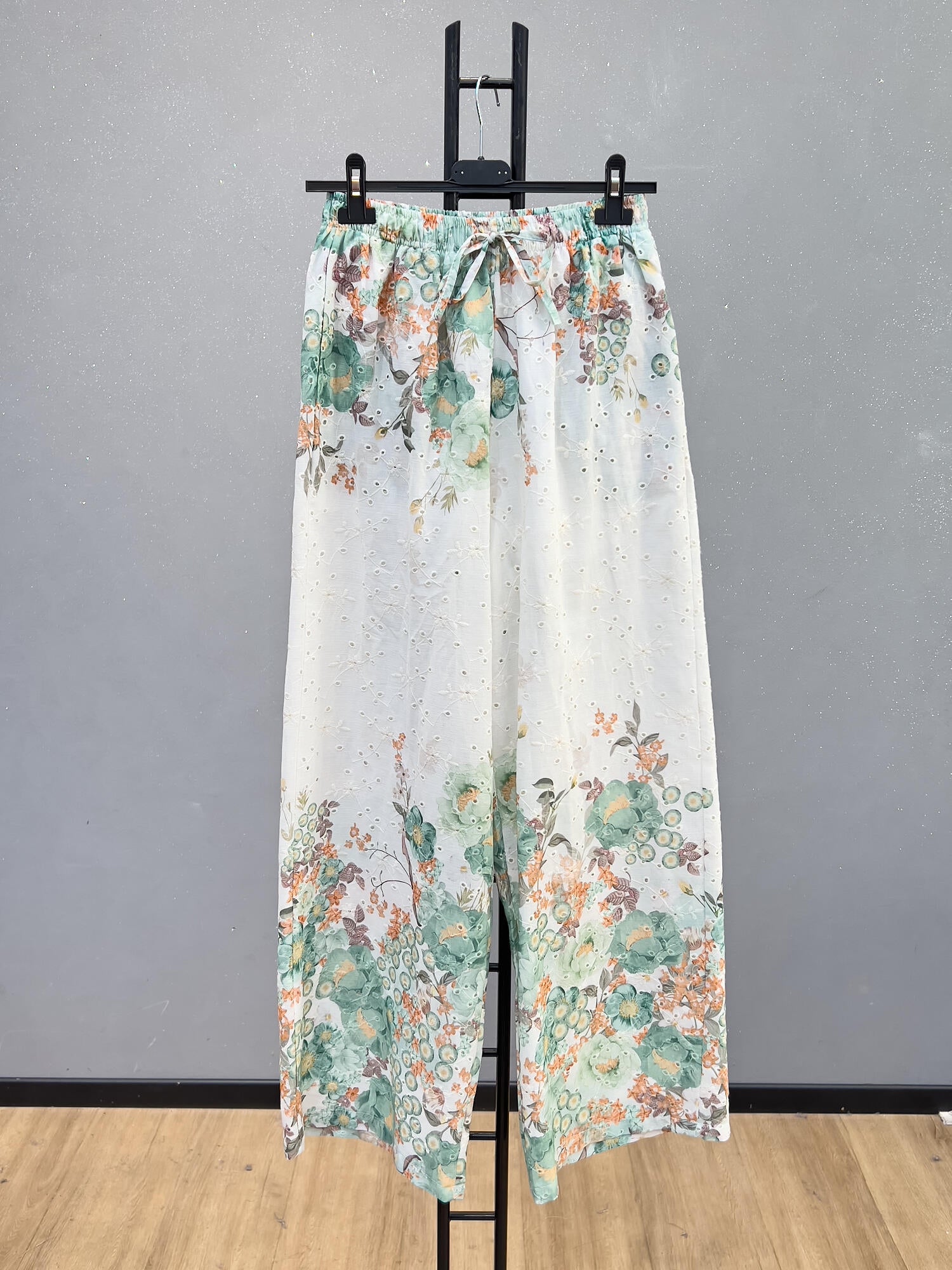 VLEFSWG Cotton Eyelet Floral Set Water Green