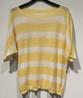 POSTY Yellow Striped Knit Printed Sweater LOOWIE