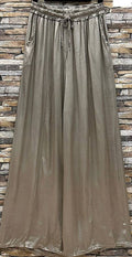 ELPBR Italian Bronze Wide Legs Satin Feel Pants LOOWIE